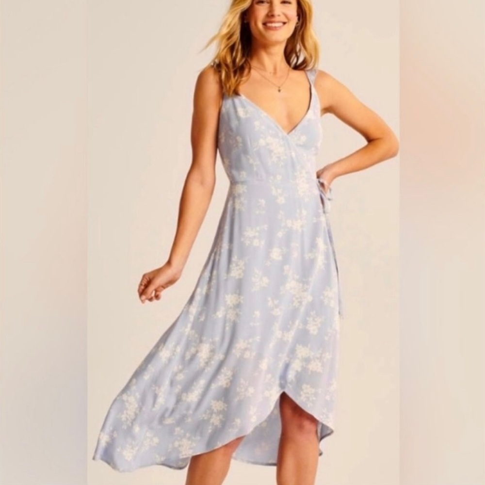 Blue Abercrombie wrap dress